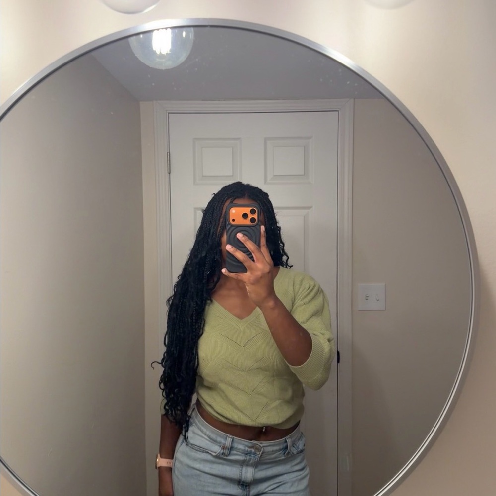 Hem & Thread Olive V-Neck Sweater